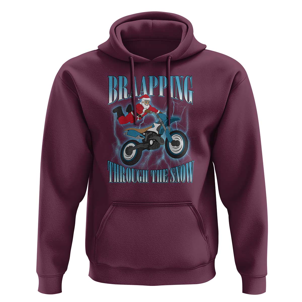 Dirt Bike Christmas Hoodie Brraaap Funny Motocross Biker Xmas Gift