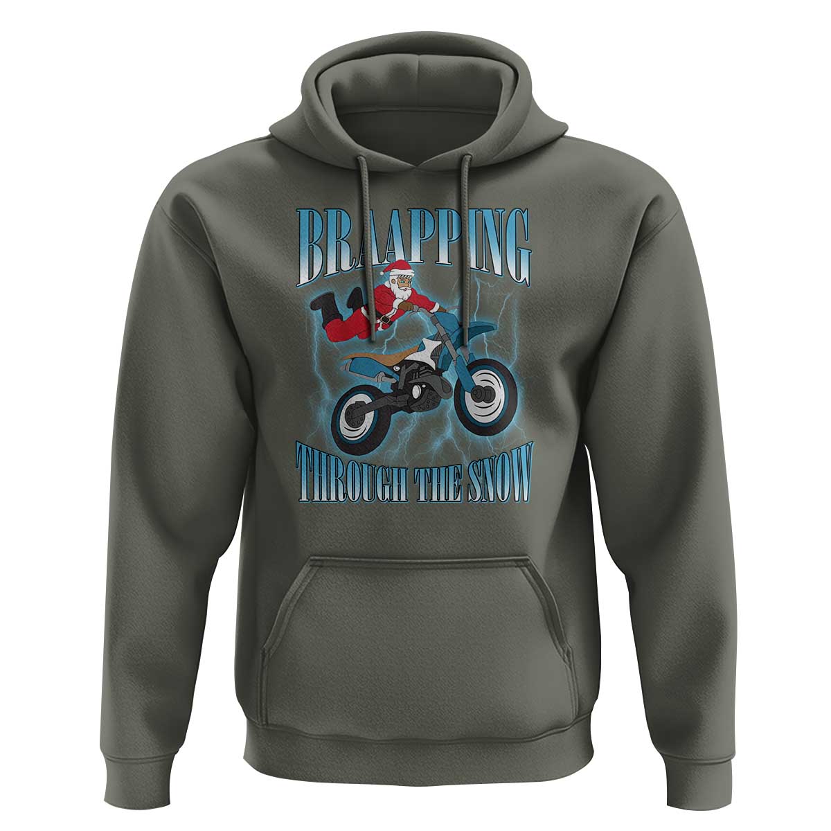 Dirt Bike Christmas Hoodie Brraaap Funny Motocross Biker Xmas Gift