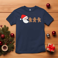 Funny Christmas T Shirt Santa Eating Gingerbread Men Gamer Men Women Kids - Wonder Print Shop