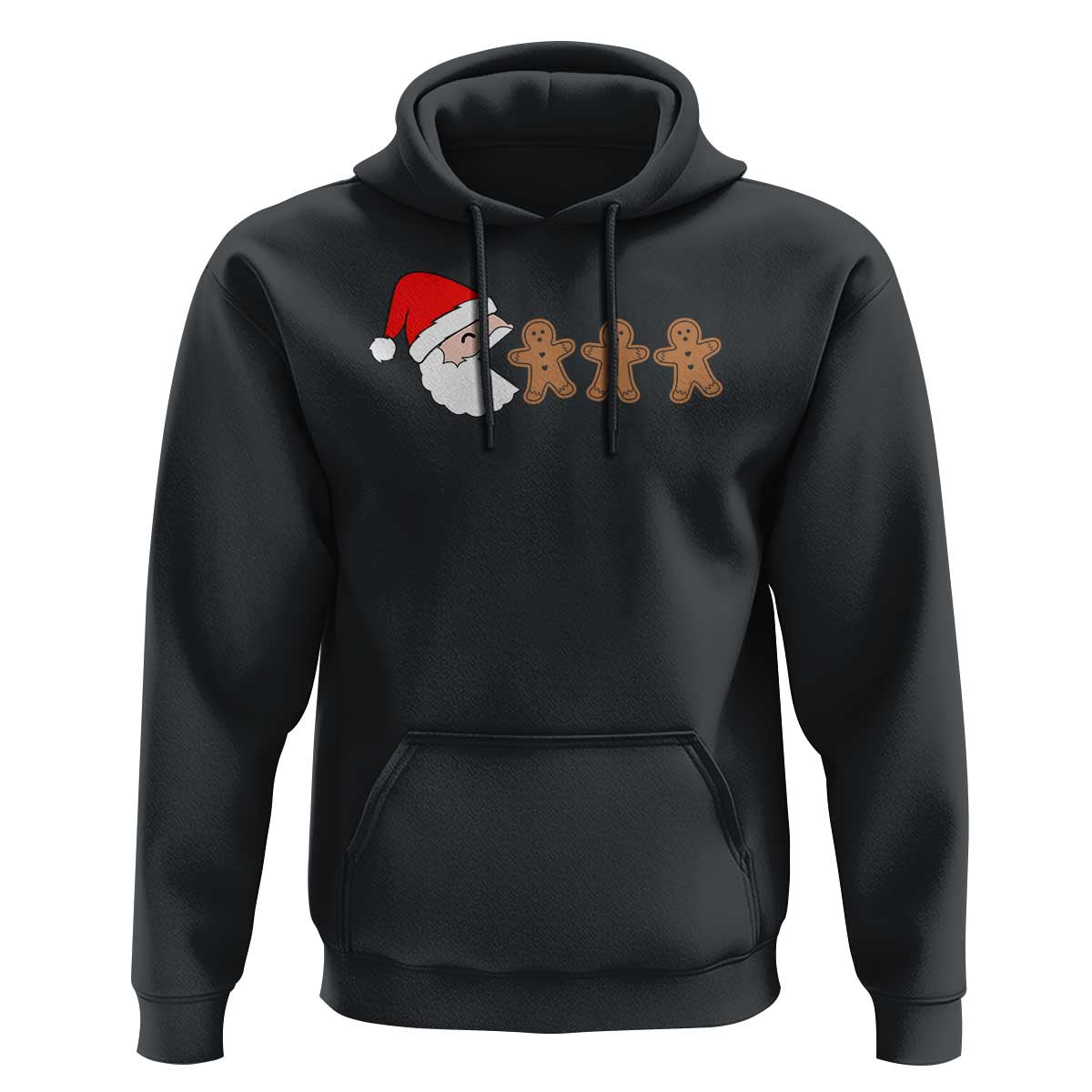 Funny Christmas Hoodie Santa Eating Gingerbread Men Gamer Men Women Kids