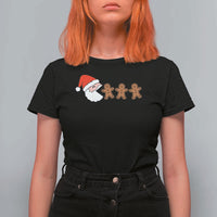 Funny Christmas T Shirt For Women Santa Eating Gingerbread Men Gamer Men Women Kids - Wonder Print Shop