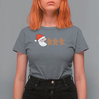 Funny Christmas T Shirt For Women Santa Eating Gingerbread Men Gamer Men Women Kids - Wonder Print Shop