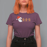 Funny Christmas T Shirt For Women Santa Eating Gingerbread Men Gamer Men Women Kids - Wonder Print Shop