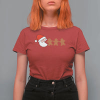 Funny Christmas T Shirt For Women Santa Eating Gingerbread Men Gamer Men Women Kids - Wonder Print Shop