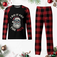 Funny Plaid Pajama Set Santa I Do It For The Ho's - Wonder Print Shop