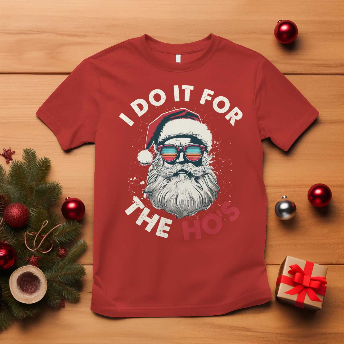Funny Christmas T Shirt Santa I Do It For The Ho's - Wonder Print Shop