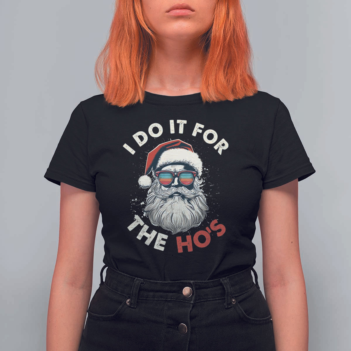 Funny Christmas T Shirt For Women Santa I Do It For The Ho's - Wonder Print Shop
