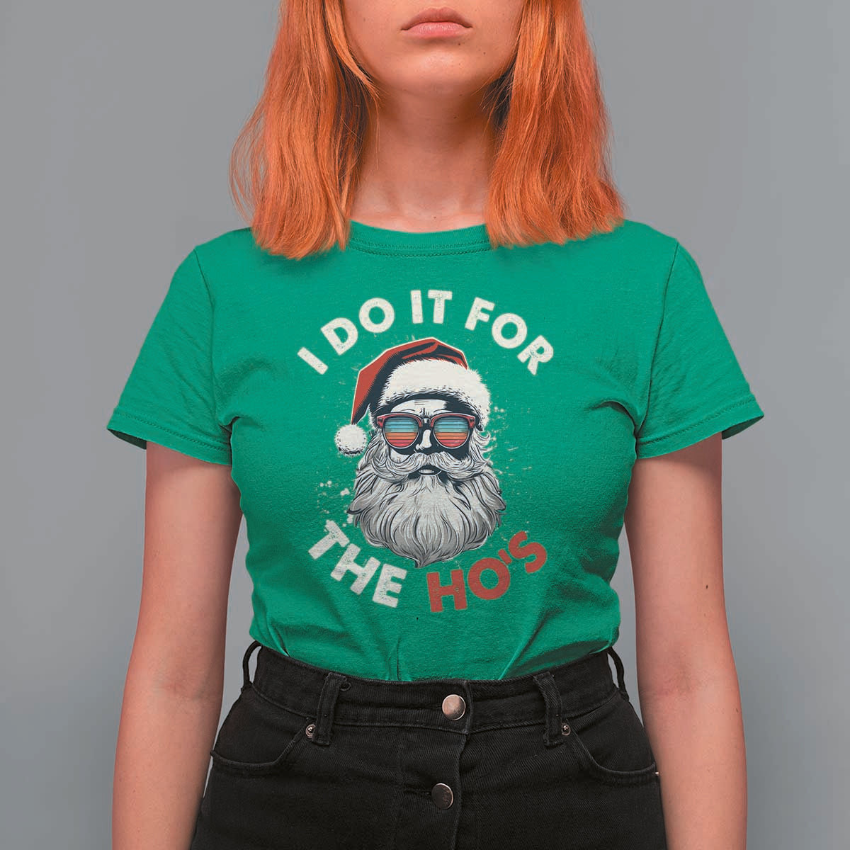 Funny Christmas T Shirt For Women Santa I Do It For The Ho's - Wonder Print Shop