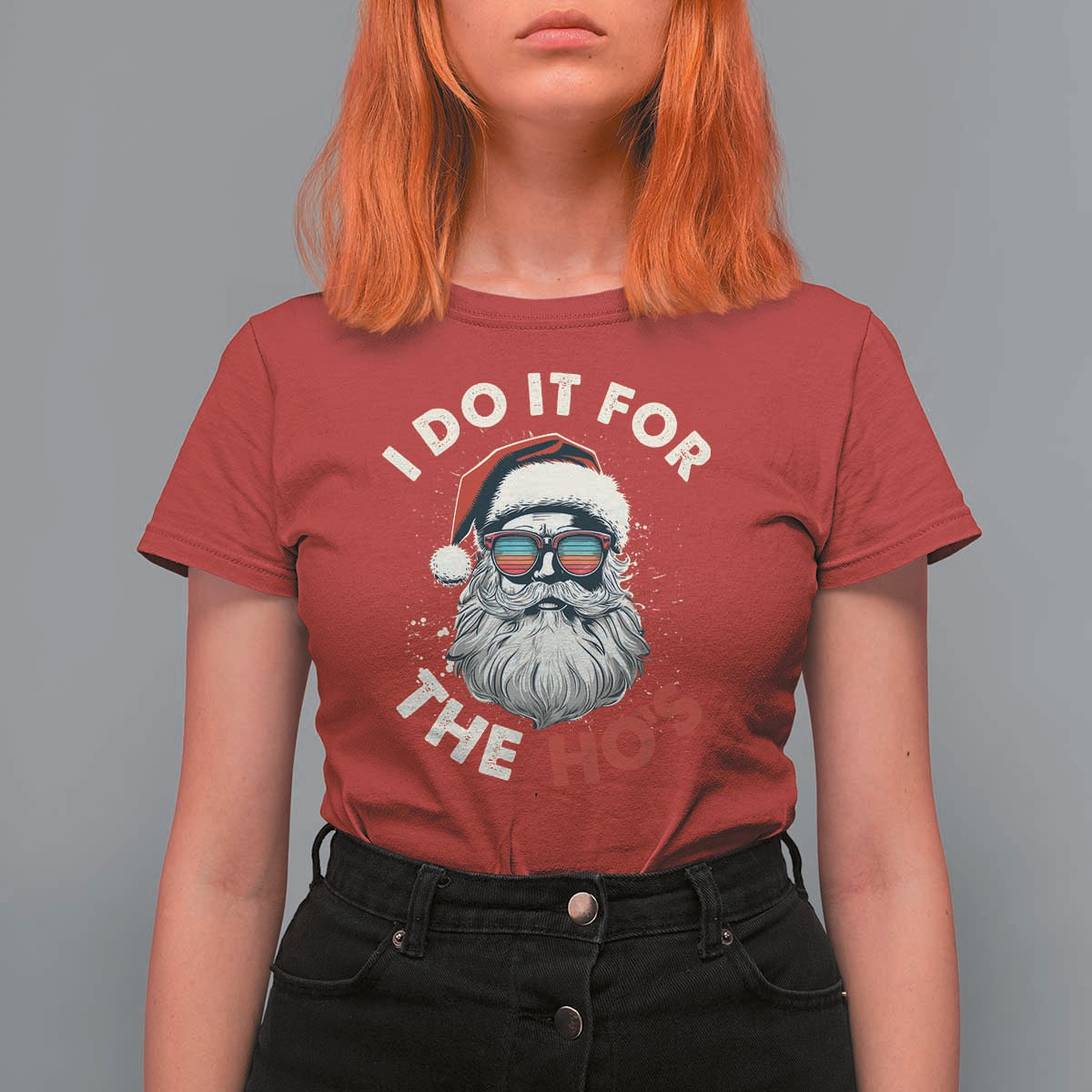 Funny Christmas T Shirt For Women Santa I Do It For The Ho's - Wonder Print Shop
