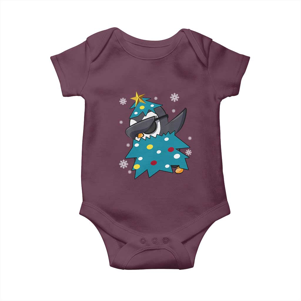 Christmas Penguin Baby Onesie Funny Animals Xmas Tree Lights Boys Kids