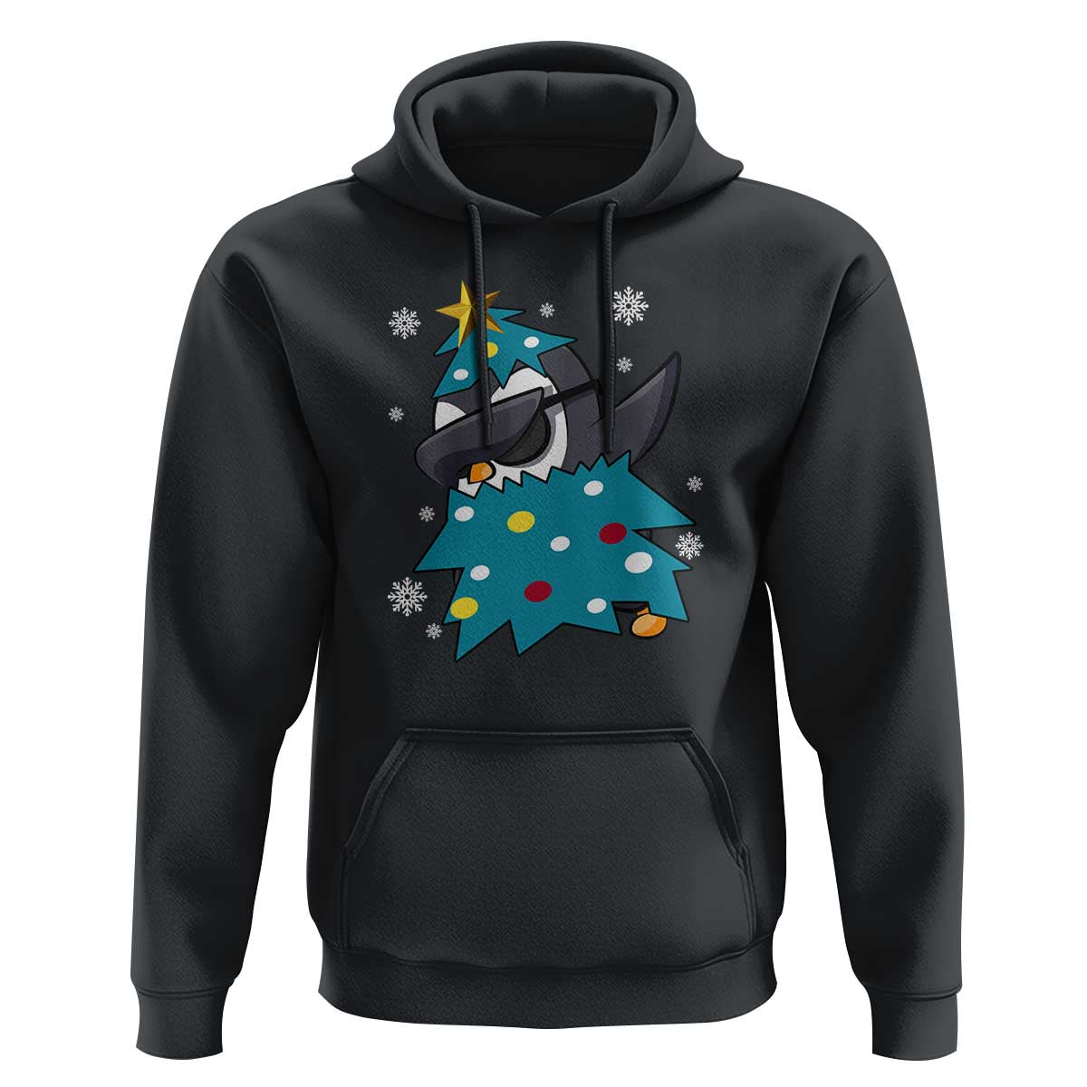 Christmas Penguin Hoodie Funny Animals Xmas Tree Lights Boys Kids