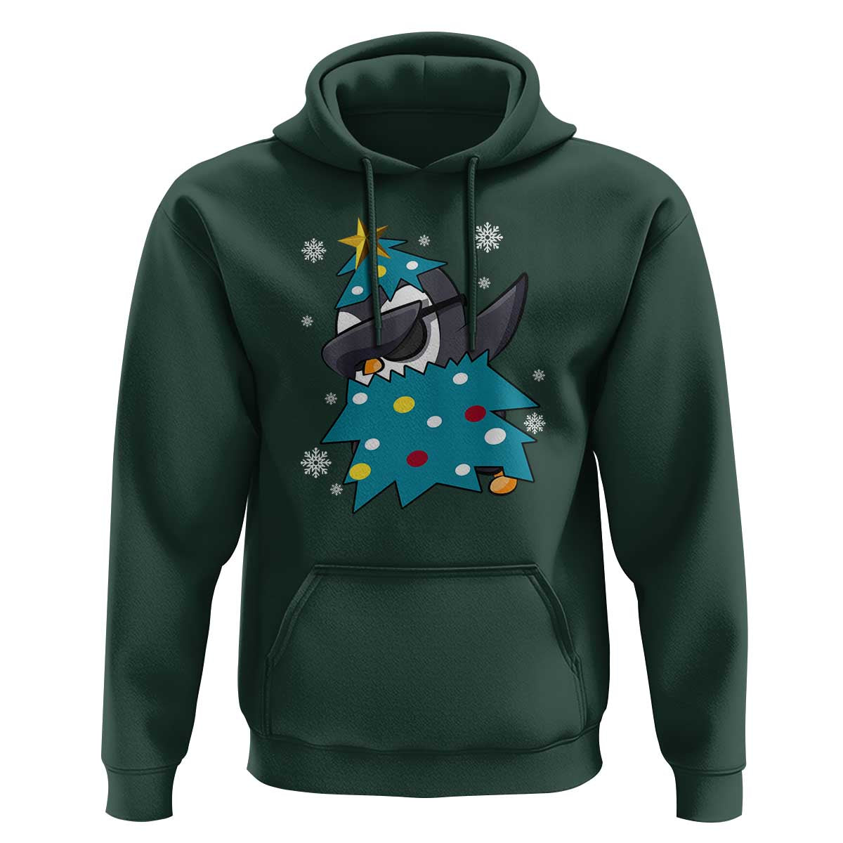 Christmas Penguin Hoodie Funny Animals Xmas Tree Lights Boys Kids