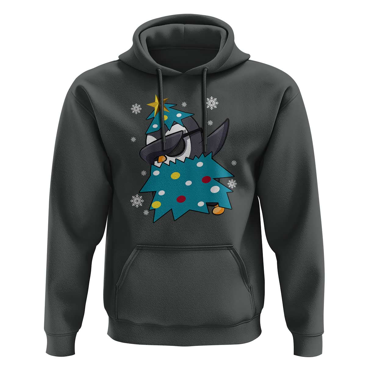 Christmas Penguin Hoodie Funny Animals Xmas Tree Lights Boys Kids