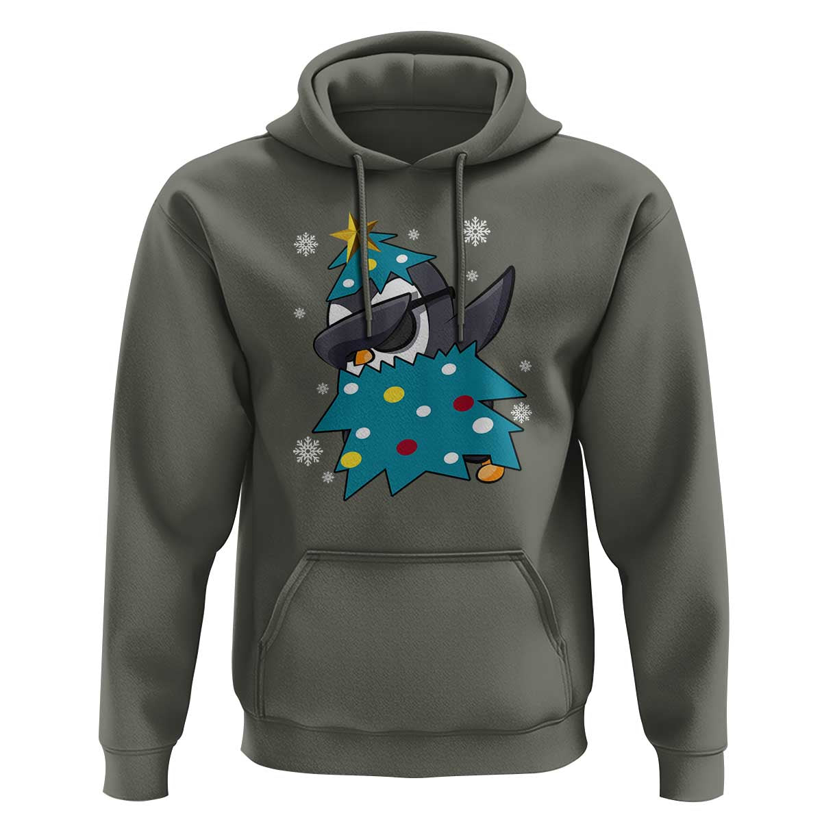 Christmas Penguin Hoodie Funny Animals Xmas Tree Lights Boys Kids