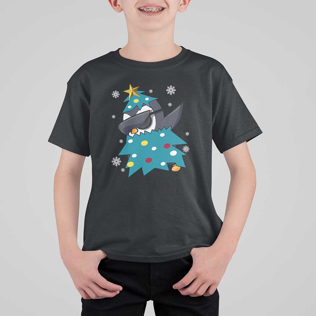 Christmas Penguin T Shirt For Kid Funny Animals Xmas Tree Lights Boys Kids - Wonder Print Shop