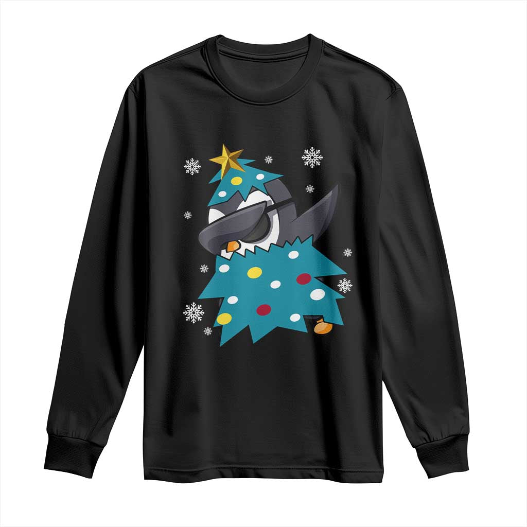 Christmas Penguin Long Sleeve Shirt Funny Animals Xmas Tree Lights Boys Kids