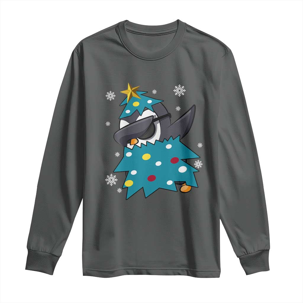 Christmas Penguin Long Sleeve Shirt Funny Animals Xmas Tree Lights Boys Kids
