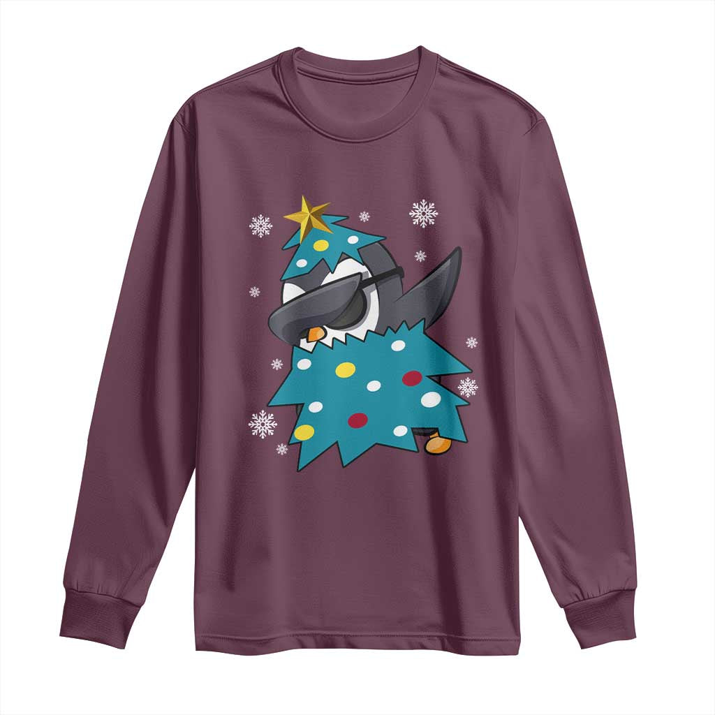 Christmas Penguin Long Sleeve Shirt Funny Animals Xmas Tree Lights Boys Kids