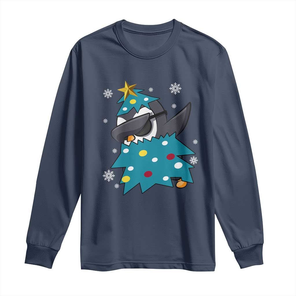 Christmas Penguin Long Sleeve Shirt Funny Animals Xmas Tree Lights Boys Kids