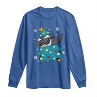 Christmas Penguin Long Sleeve Shirt Funny Animals Xmas Tree Lights Boys Kids