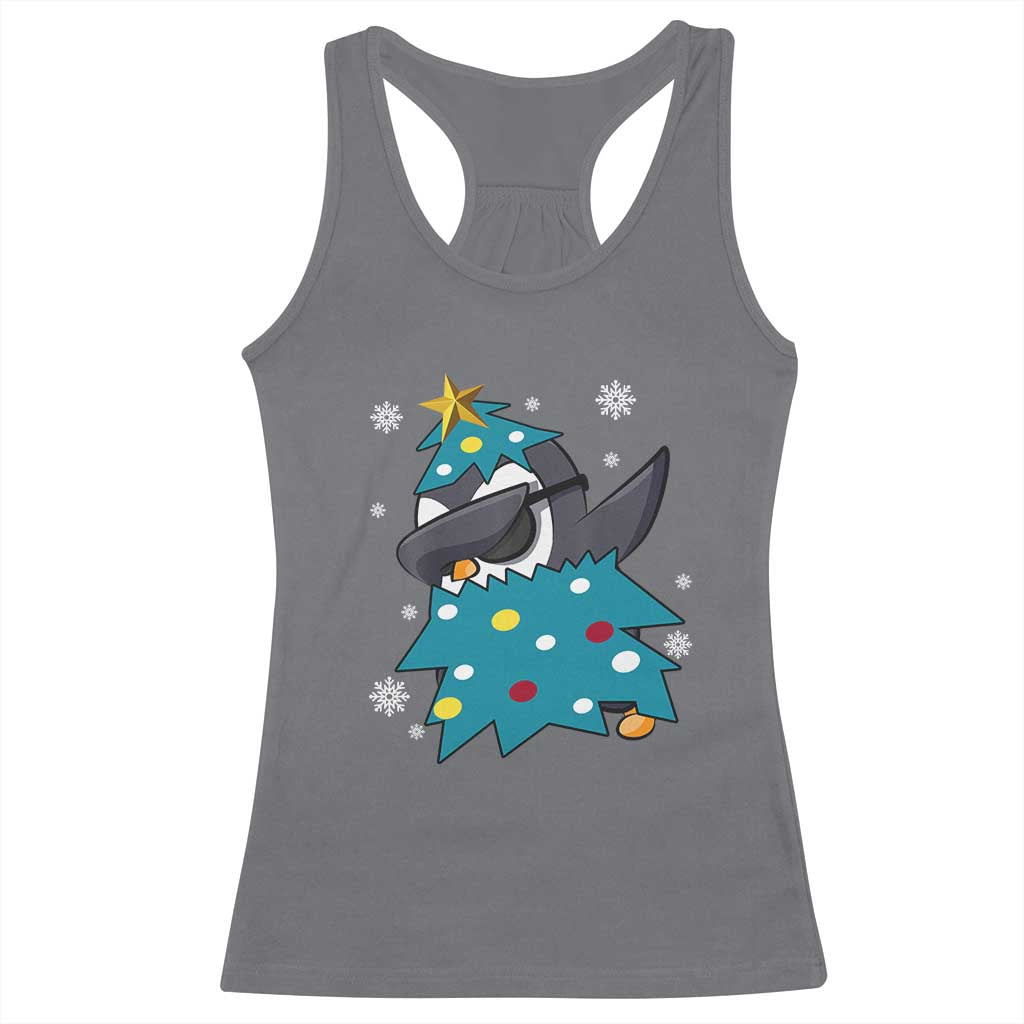 Christmas Penguin Racerback Tank Top Funny Animals Xmas Tree Lights Boys Kids