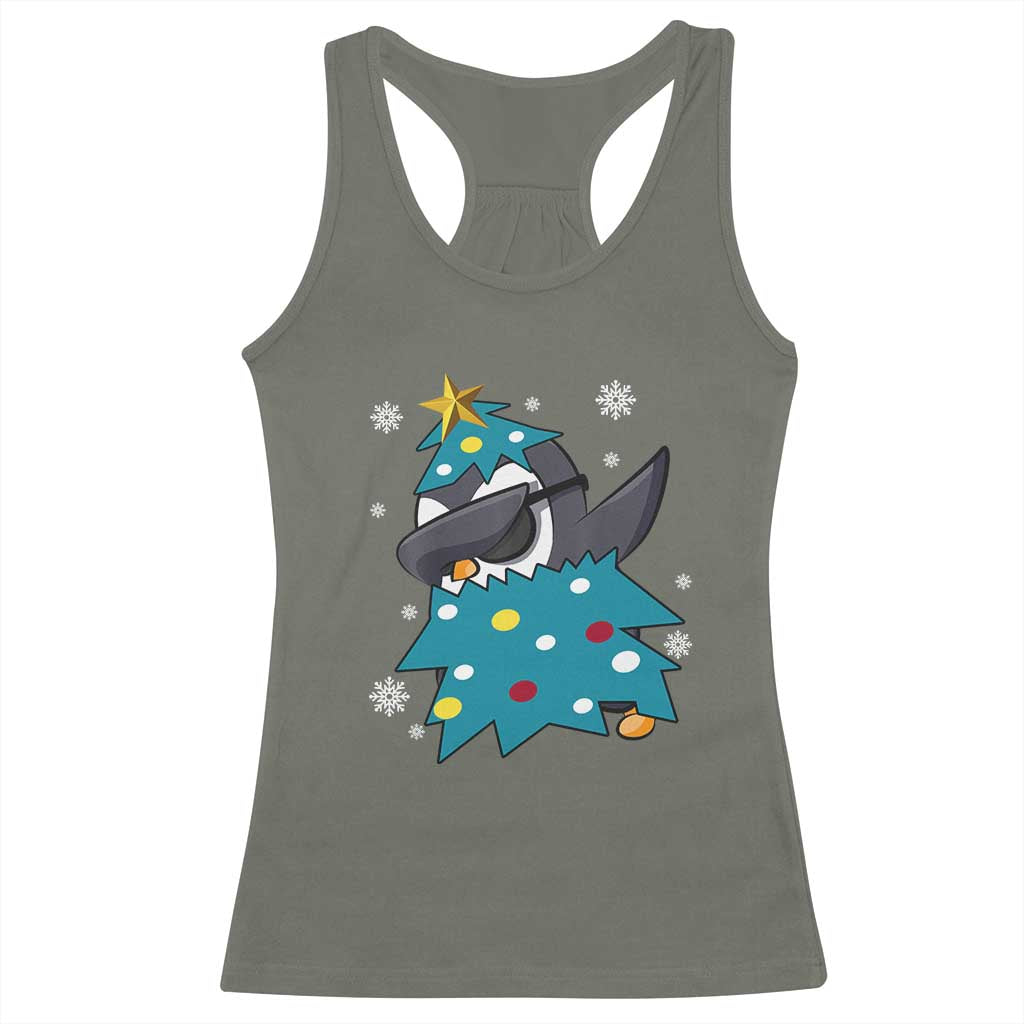 Christmas Penguin Racerback Tank Top Funny Animals Xmas Tree Lights Boys Kids