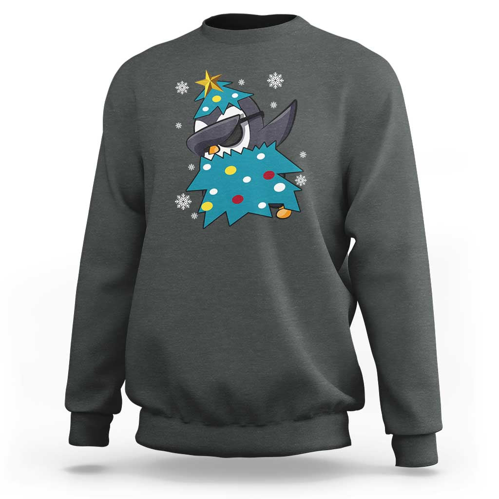 Christmas Penguin Sweatshirt Funny Animals Xmas Tree Lights Boys Kids - Wonder Print Shop