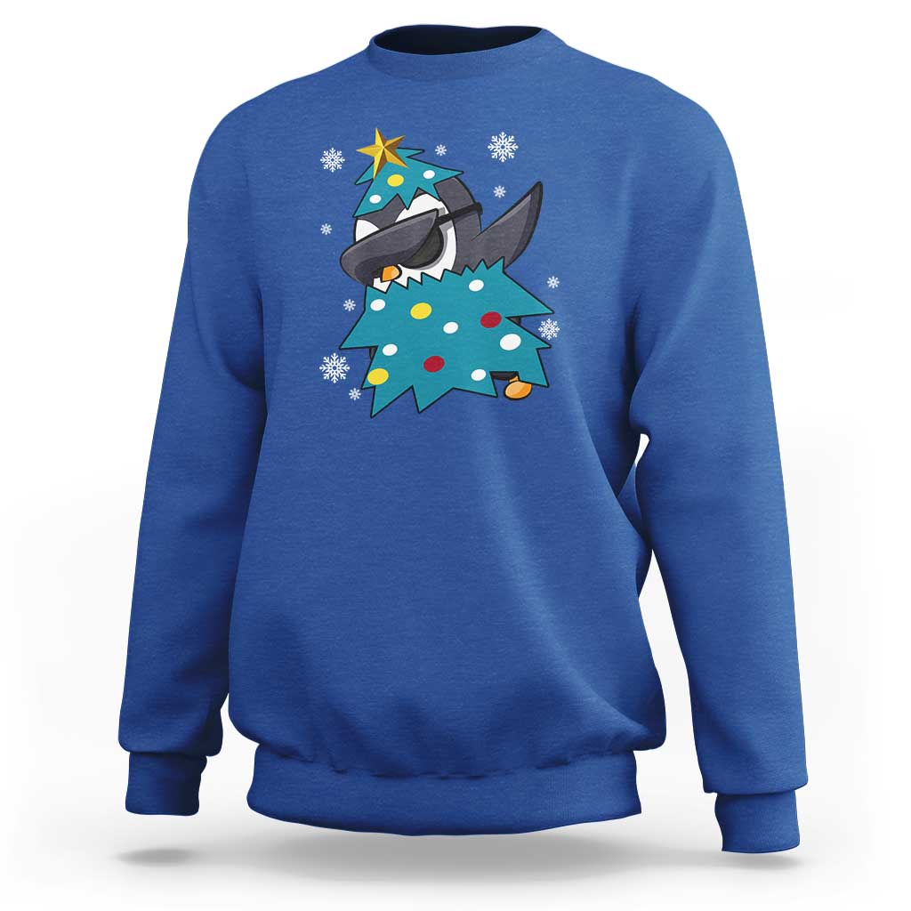 Christmas Penguin Sweatshirt Funny Animals Xmas Tree Lights Boys Kids - Wonder Print Shop