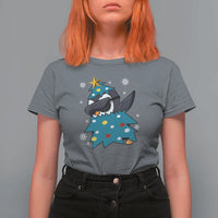 Christmas Penguin T Shirt For Women Funny Animals Xmas Tree Lights Boys Kids - Wonder Print Shop
