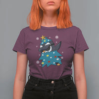 Christmas Penguin T Shirt For Women Funny Animals Xmas Tree Lights Boys Kids - Wonder Print Shop