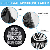 Bruh 67 Days of School Spare Tire Cover Funny Six Seven 6 7 Teen Gen Z Alpha Meme Teacher - Wonder Print Shop