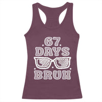 Bruh 67 Days of School Racerback Tank Top Funny Six Seven 6 7 Teen Gen Z Alpha Meme Teacher - Wonder Print Shop