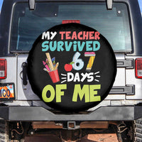 My Teacher Survived 67 Days Of Me Spare Tire Cover Funny Six Seven Teen Gen Z Alpha Meme - Wonder Print Shop