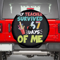 My Teacher Survived 67 Days Of Me Spare Tire Cover Funny Six Seven Teen Gen Z Alpha Meme - Wonder Print Shop