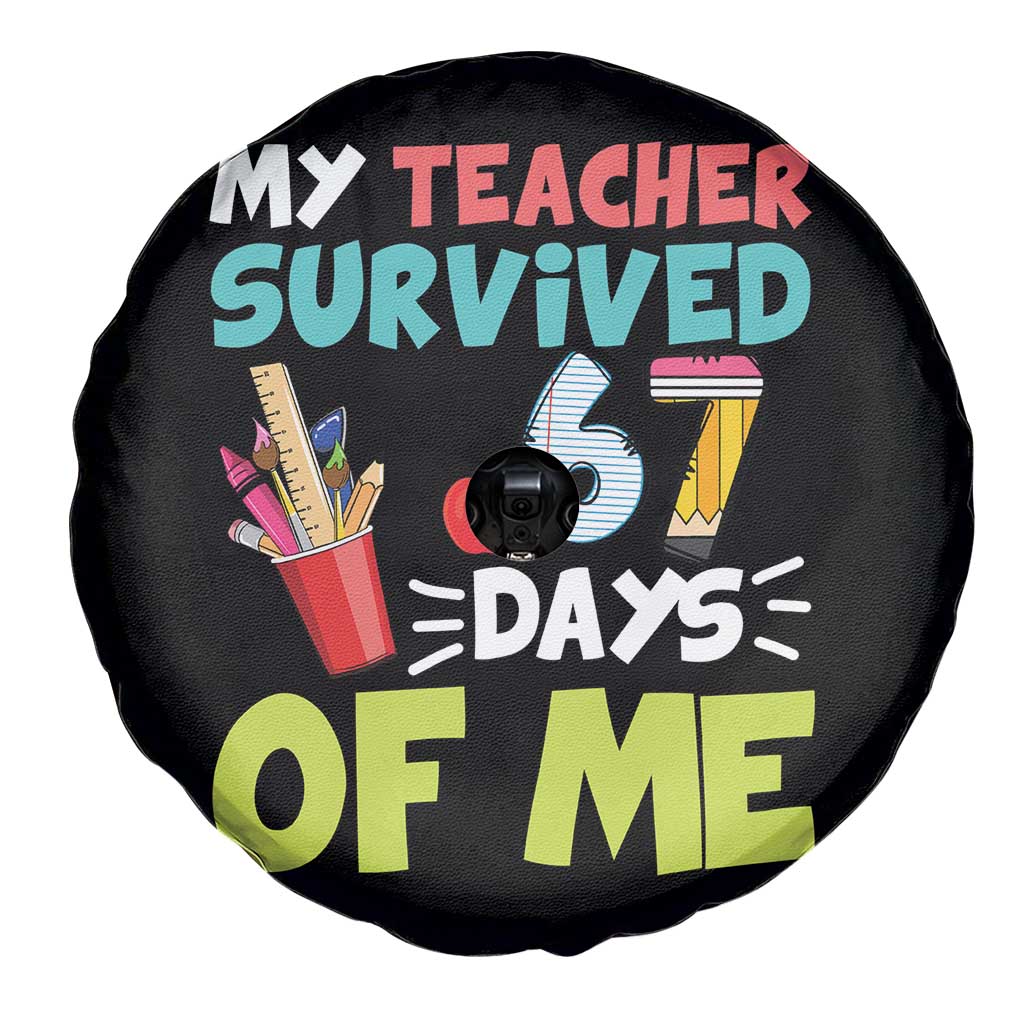 My Teacher Survived 67 Days Of Me Spare Tire Cover Funny Six Seven Teen Gen Z Alpha Meme - Wonder Print Shop