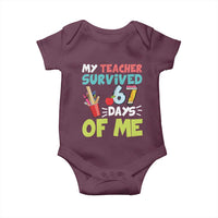 My Teacher Survived 67 Days Of Me Baby Onesie Funny Six Seven Teen Gen Z Alpha Meme - Wonder Print Shop