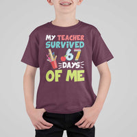My Teacher Survived 67 Days Of Me T Shirt For Kid Funny Six Seven Teen Gen Z Alpha Meme - Wonder Print Shop