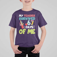My Teacher Survived 67 Days Of Me T Shirt For Kid Funny Six Seven Teen Gen Z Alpha Meme - Wonder Print Shop