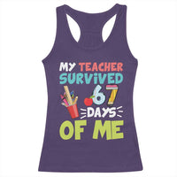 My Teacher Survived 67 Days Of Me Racerback Tank Top Funny Six Seven Teen Gen Z Alpha Meme - Wonder Print Shop