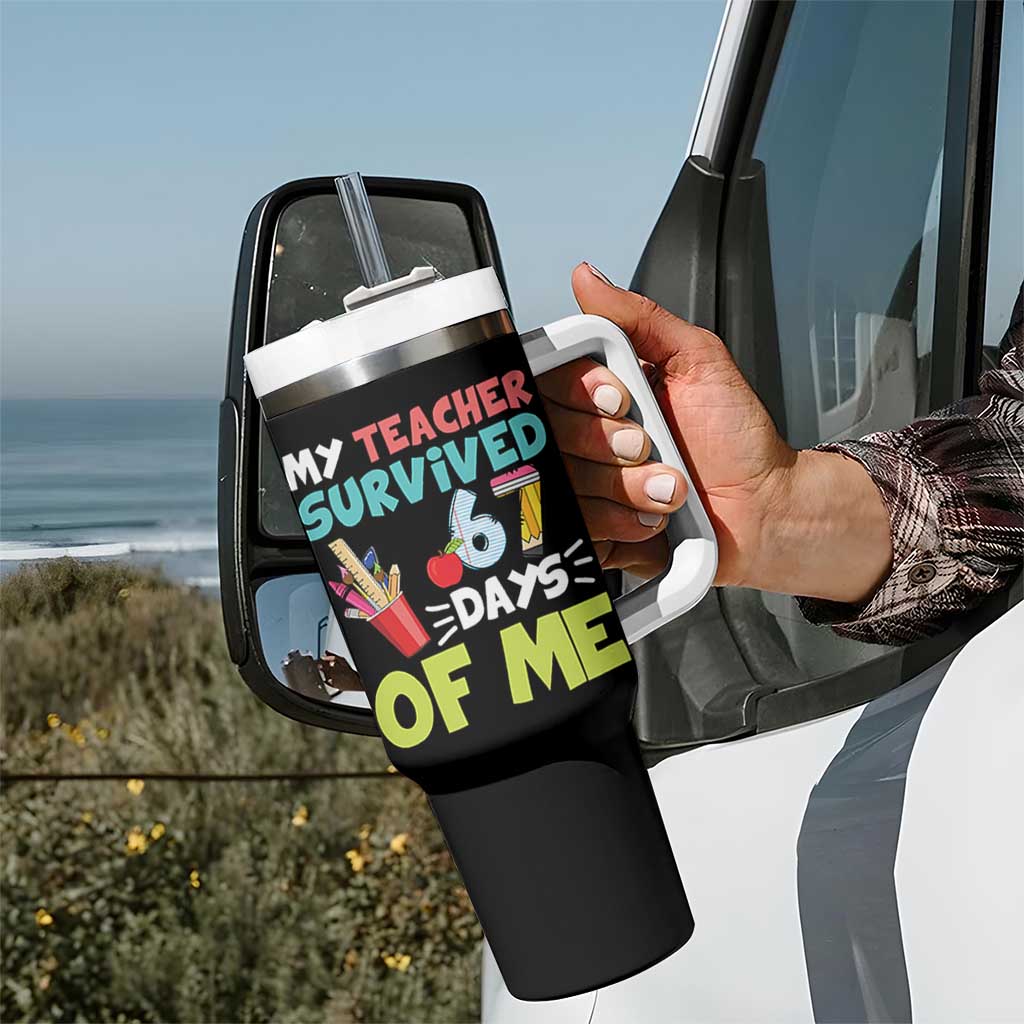My Teacher Survived 67 Days Of Me Tumbler With Handle Funny Six Seven Teen Gen Z Alpha Meme - Wonder Print Shop