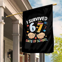 I Survived 67 Days of School Funny Six Seven Meme Garden Flag - Wonder Print Shop
