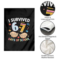 I Survived 67 Days of School Funny Six Seven Meme Garden Flag - Wonder Print Shop