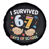 I Survived 67 Days of School Funny Six Seven Meme Spare Tire Cover - Wonder Print Shop