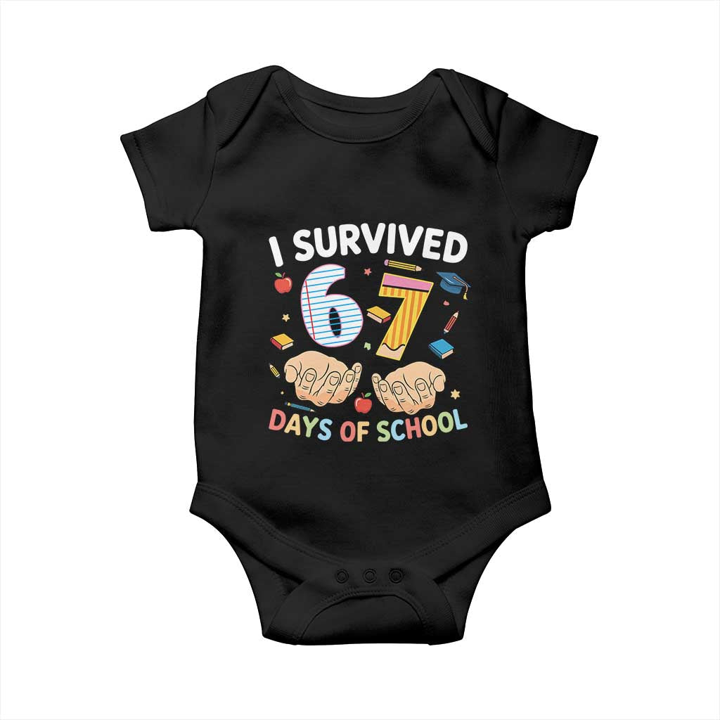 I Survived 67 Days of School Funny Six Seven Meme Baby Onesie - Wonder Print Shop