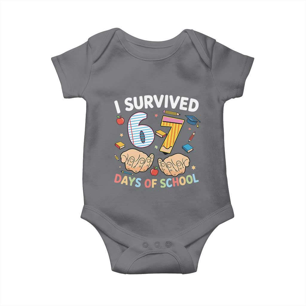 I Survived 67 Days of School Funny Six Seven Meme Baby Onesie - Wonder Print Shop