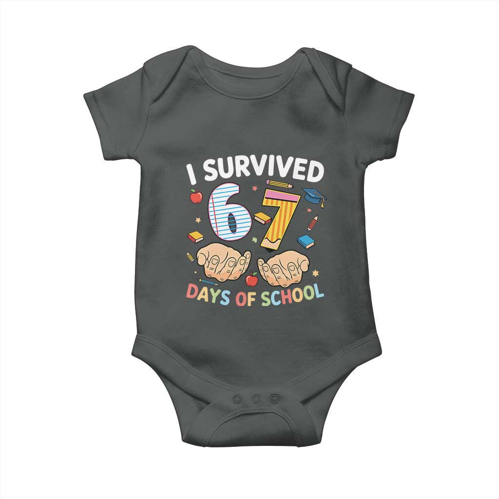 I Survived 67 Days of School Funny Six Seven Meme Baby Onesie - Wonder Print Shop