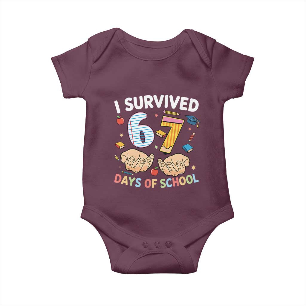 I Survived 67 Days of School Funny Six Seven Meme Baby Onesie - Wonder Print Shop