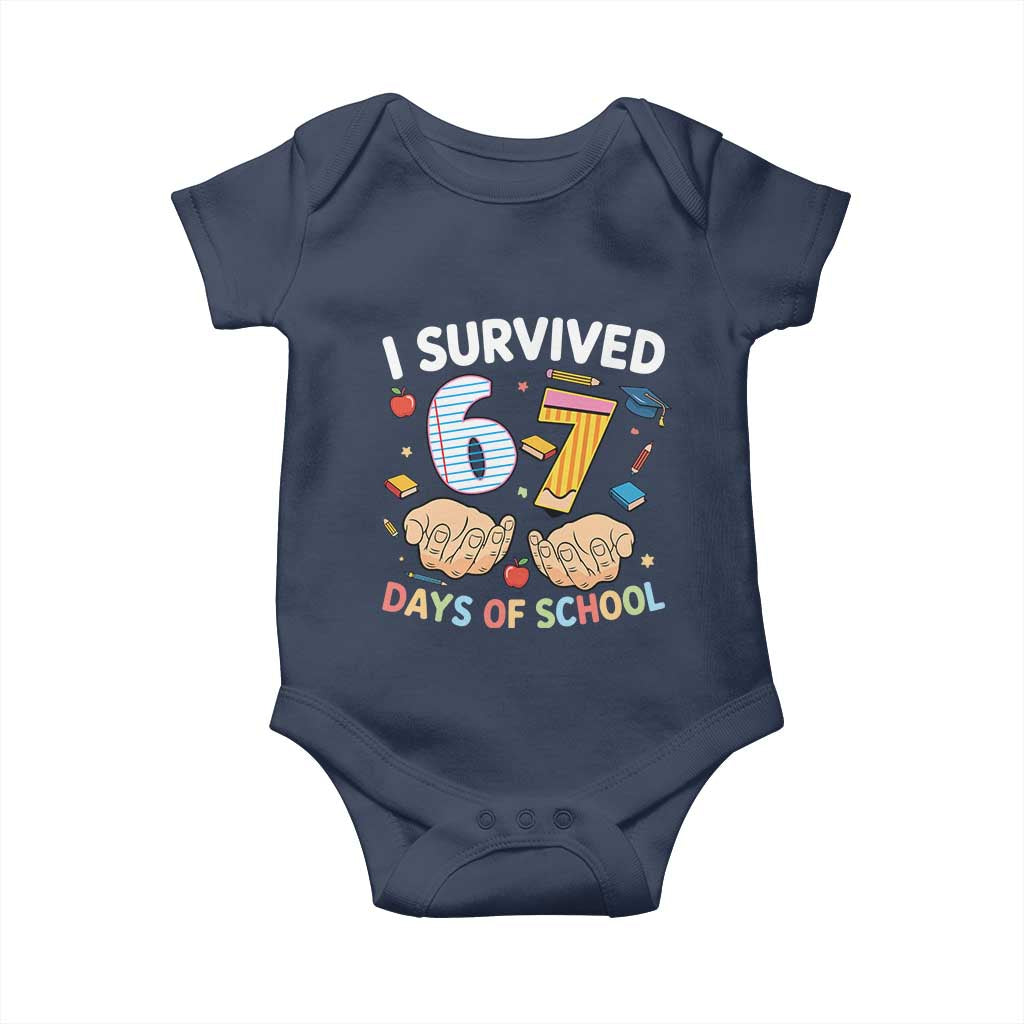 I Survived 67 Days of School Funny Six Seven Meme Baby Onesie - Wonder Print Shop