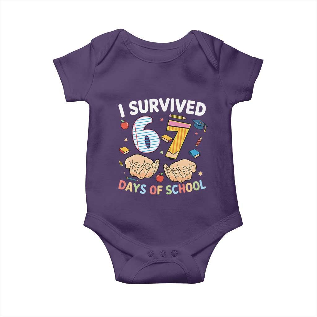 I Survived 67 Days of School Funny Six Seven Meme Baby Onesie - Wonder Print Shop