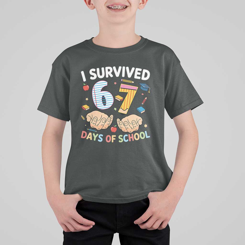 I Survived 67 Days of School Funny Six Seven Meme T Shirt For Kid - Wonder Print Shop
